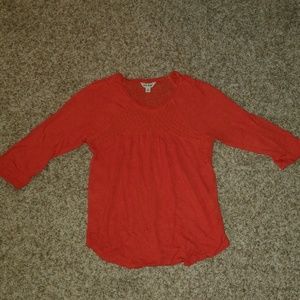 Lucky Brand Boho/Hippie Orange Lace Flowy Top